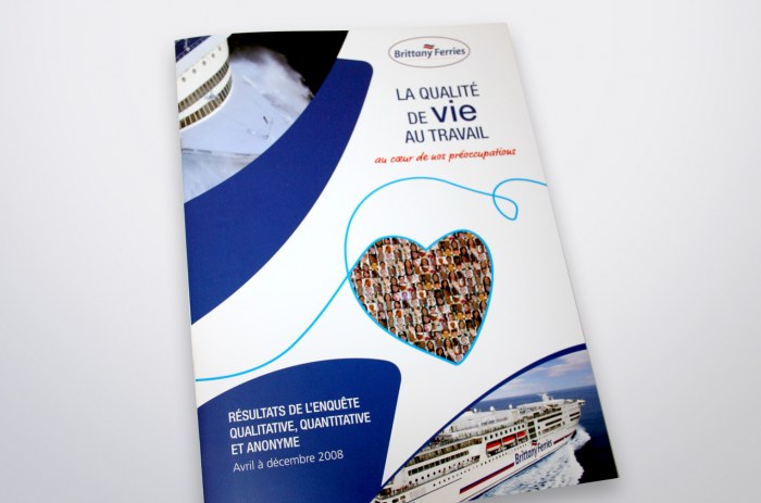 Couverture du rapport sur les résultats d'une enquête pour Brittany Ferries