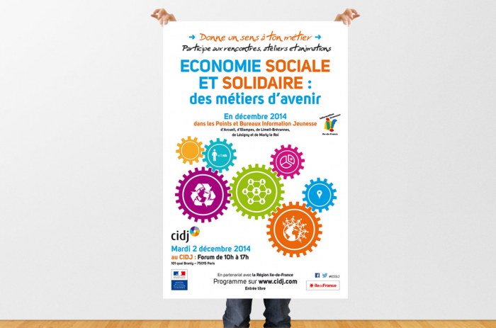 CIDJ - Affiche sur les Metiers Economie Sociale Solidair